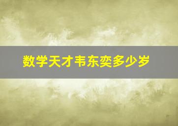 数学天才韦东奕多少岁