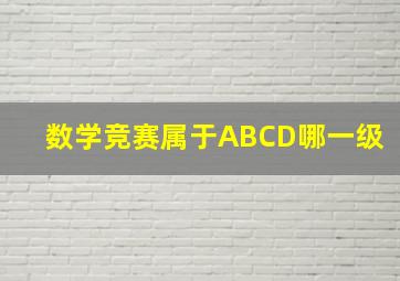 数学竞赛属于ABCD哪一级