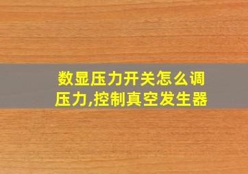 数显压力开关怎么调压力,控制真空发生器