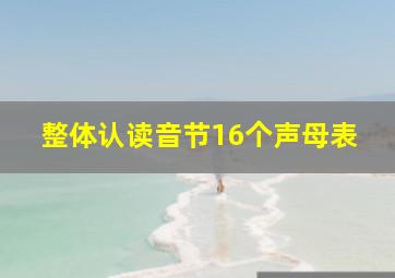 整体认读音节16个声母表