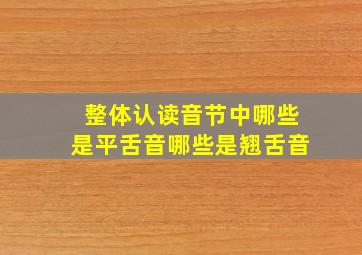 整体认读音节中哪些是平舌音哪些是翘舌音