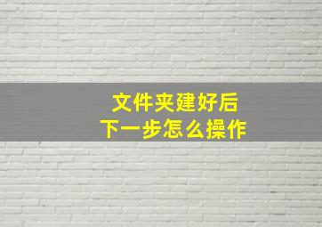 文件夹建好后下一步怎么操作