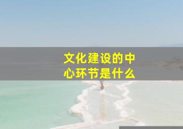 文化建设的中心环节是什么