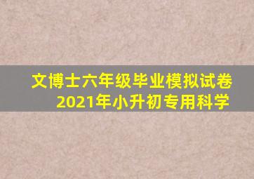 文博士六年级毕业模拟试卷2021年小升初专用科学