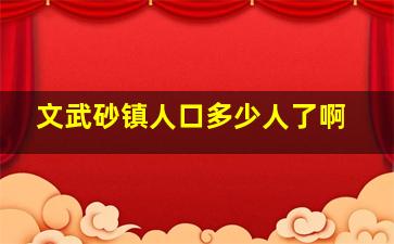 文武砂镇人口多少人了啊