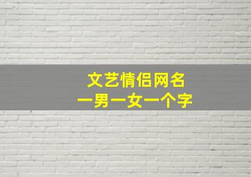 文艺情侣网名一男一女一个字