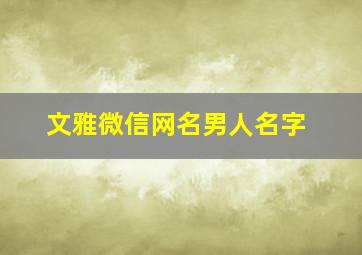 文雅微信网名男人名字