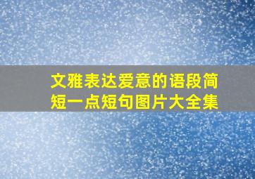 文雅表达爱意的语段简短一点短句图片大全集