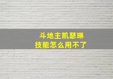 斗地主凯瑟琳技能怎么用不了