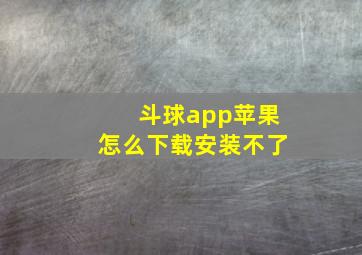 斗球app苹果怎么下载安装不了