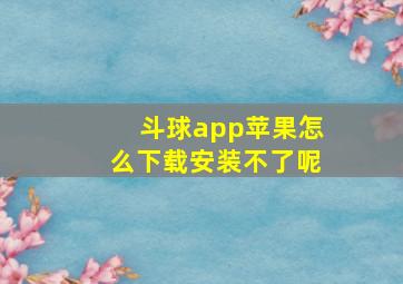 斗球app苹果怎么下载安装不了呢