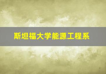 斯坦福大学能源工程系