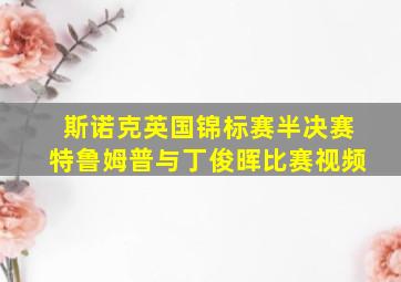 斯诺克英国锦标赛半决赛特鲁姆普与丁俊晖比赛视频