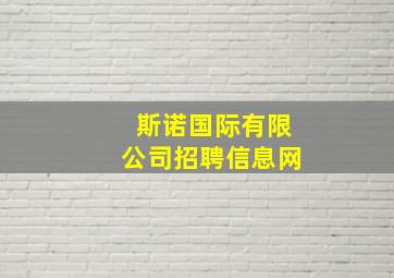 斯诺国际有限公司招聘信息网