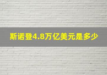 斯诺登4.8万亿美元是多少