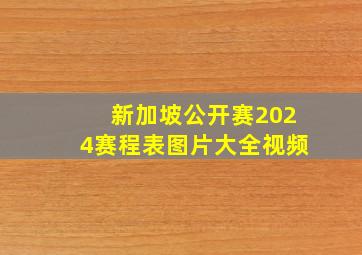 新加坡公开赛2024赛程表图片大全视频