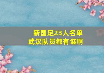 新国足23人名单武汉队员都有谁啊