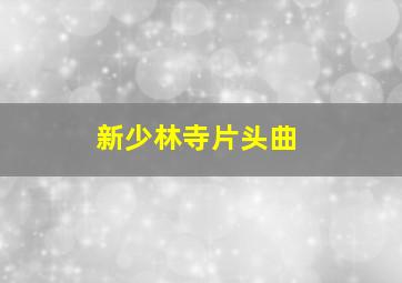 新少林寺片头曲