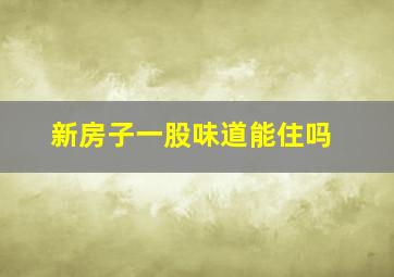 新房子一股味道能住吗