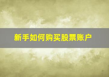 新手如何购买股票账户