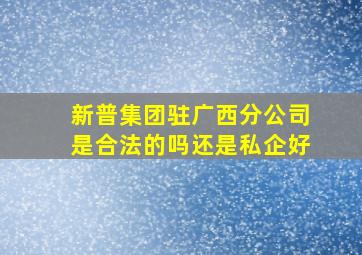 新普集团驻广西分公司是合法的吗还是私企好