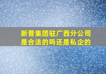 新普集团驻广西分公司是合法的吗还是私企的