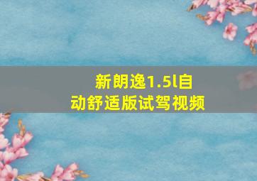 新朗逸1.5l自动舒适版试驾视频