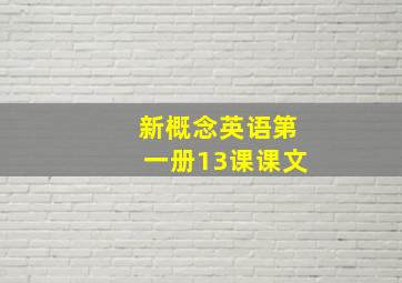 新概念英语第一册13课课文