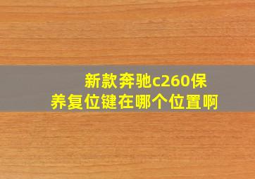 新款奔驰c260保养复位键在哪个位置啊