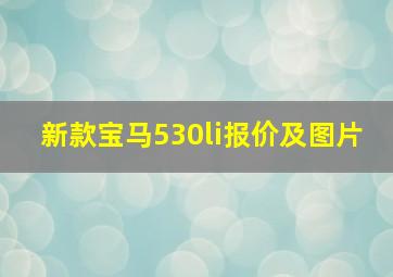 新款宝马530li报价及图片