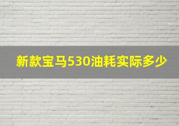 新款宝马530油耗实际多少