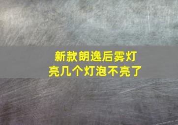 新款朗逸后雾灯亮几个灯泡不亮了