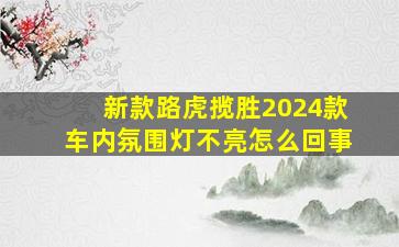 新款路虎揽胜2024款车内氛围灯不亮怎么回事