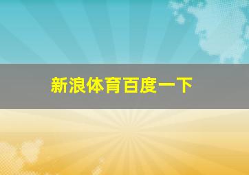 新浪体育百度一下