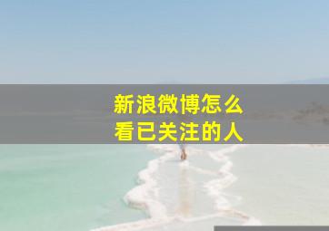 新浪微博怎么看已关注的人