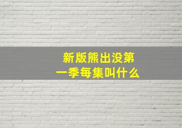 新版熊出没第一季每集叫什么