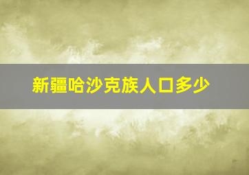 新疆哈沙克族人口多少