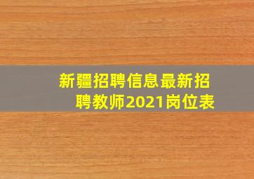 新疆招聘信息最新招聘教师2021岗位表