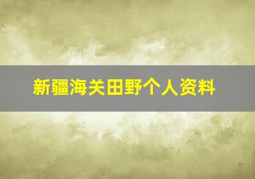 新疆海关田野个人资料