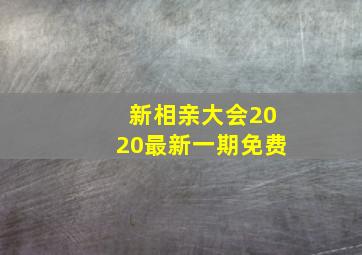 新相亲大会2020最新一期免费