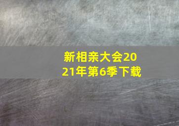 新相亲大会2021年第6季下载