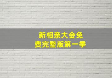 新相亲大会免费完整版第一季