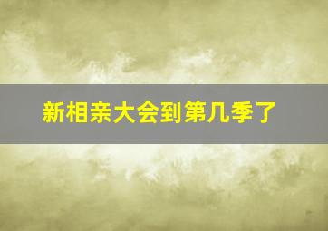 新相亲大会到第几季了