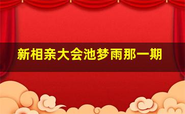 新相亲大会池梦雨那一期