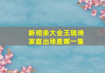 新相亲大会王瑞琦家庭出场是哪一集