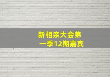 新相亲大会第一季12期嘉宾