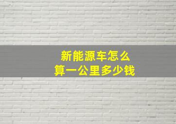 新能源车怎么算一公里多少钱