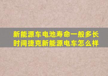 新能源车电池寿命一般多长时间捷克新能源电车怎么样