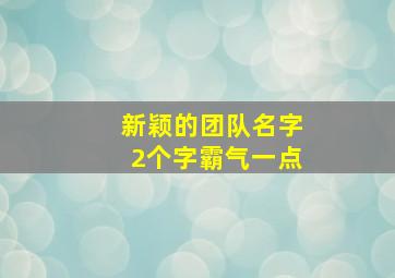 新颖的团队名字2个字霸气一点