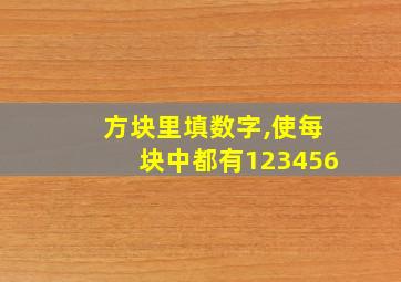 方块里填数字,使每块中都有123456